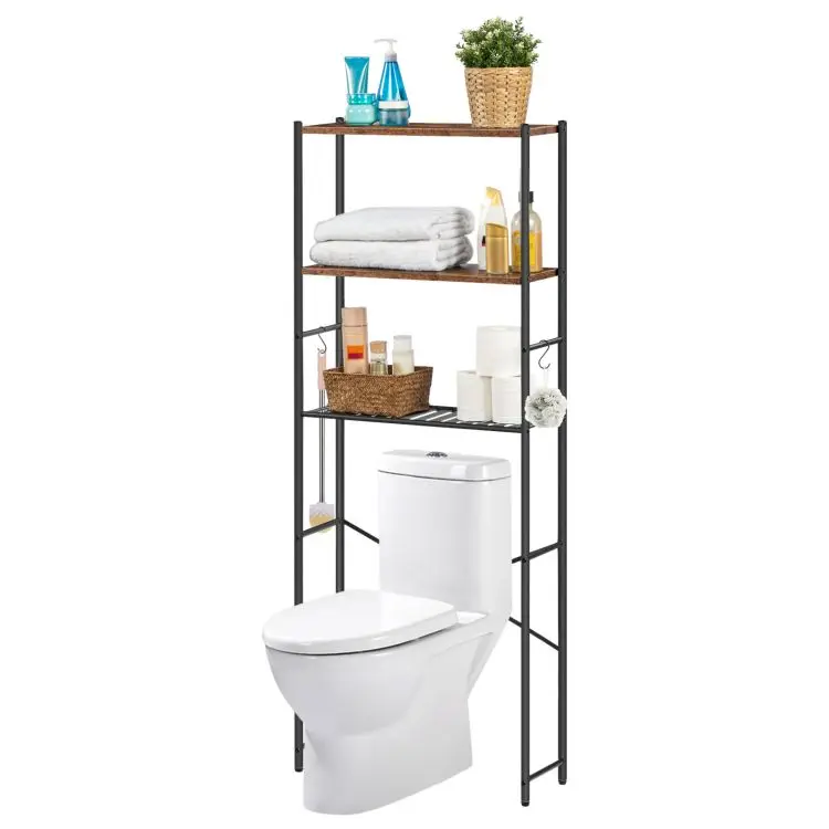 3 Tier Bathroom Organizer Over Toilet, Over The Toilet Storage Rack, Freestanding Bathroom Space Saver with Adjustable Shelves