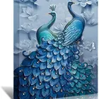 Canvas Prints Wall Art Framed Picture for Home Decoration - Single Panel Crystal Peacock painting for Living Room