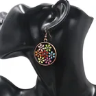Earrings European And American Fashion Bohemian Round Hollow Alloy Earrings Creative Flower Earrings