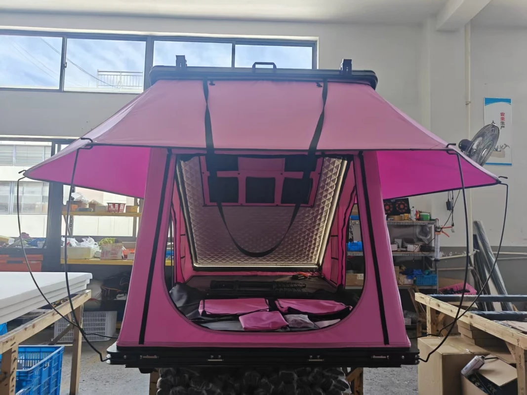 2.1M 320g Polyester Cotton 210*132cm Aluminum Hard Shell Roof Top Tent for Offroad Camping