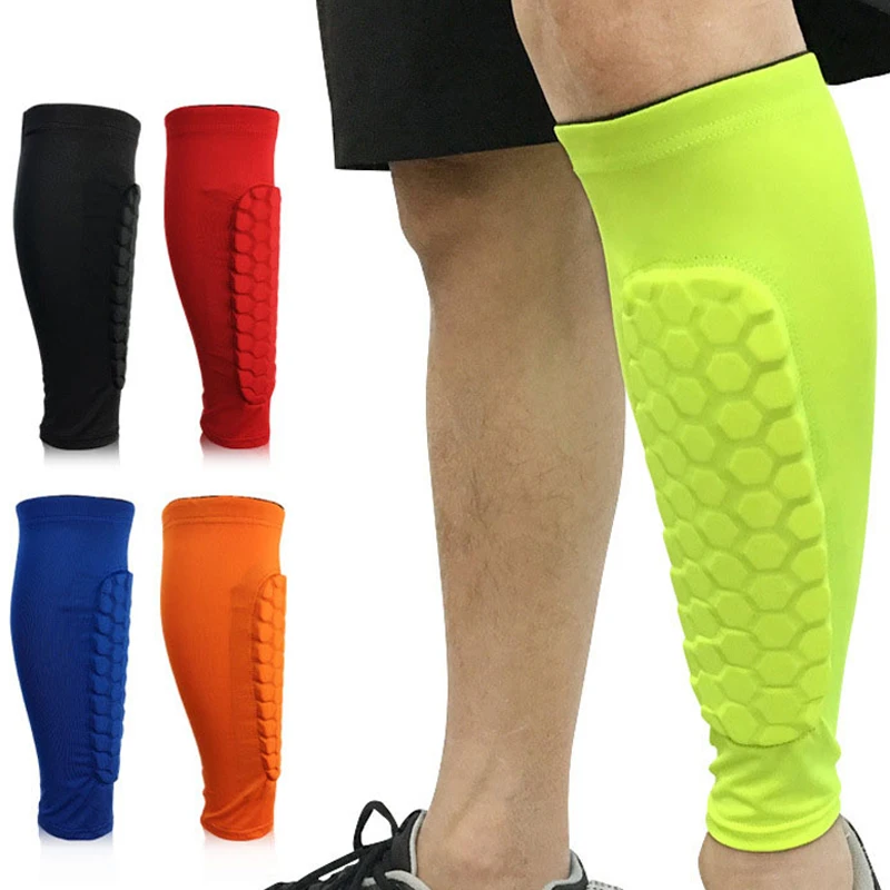CXJYBH Sport Soccer Shin Guards Honeycomb Football Compression Calf Sleeve Supporto Cycling Training Leg Protection Parastinchi per 