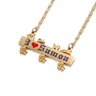 Custom Wholesale Komi 2021 New Custom Personalized Name Necklace Hawaiian Gold Plated Flower Customize Necklaces Wholesale