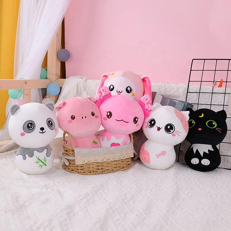 Hot mushroom series animal plush doll cute rabbit panda home decoration plush toy