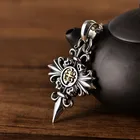 Silver Pendants Pendant SKA Silver 925 Pendants Vintage Thai Silver Crusader Skull Pendant Man