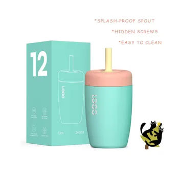 Factory Tumbler Toddler Cup for Travel or at Home 12oz  Vacuum Insulated Sippy Water Bottle with Leak-proof Lid for Children