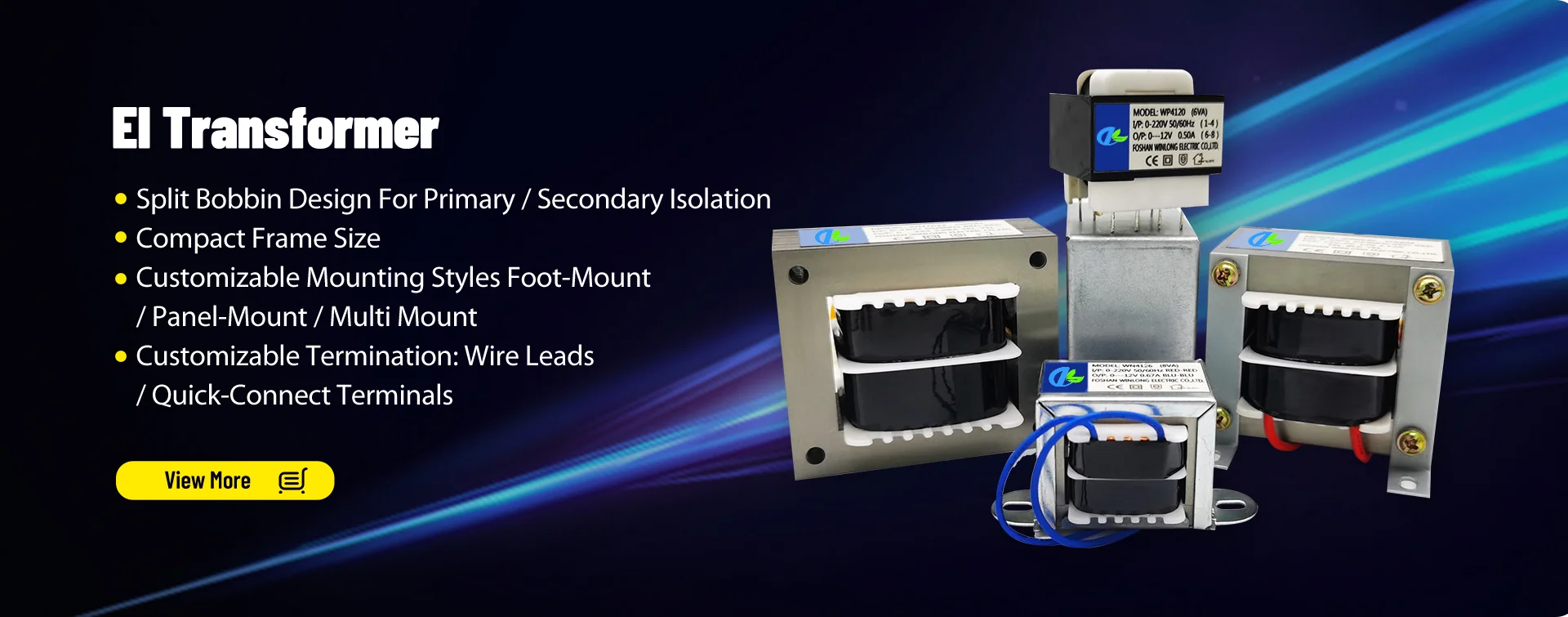 Customizable Industrial Control EI Power Transformer 380V to 110V/120V 220V Input/24V Output for CNC Machines & Servo Drives details