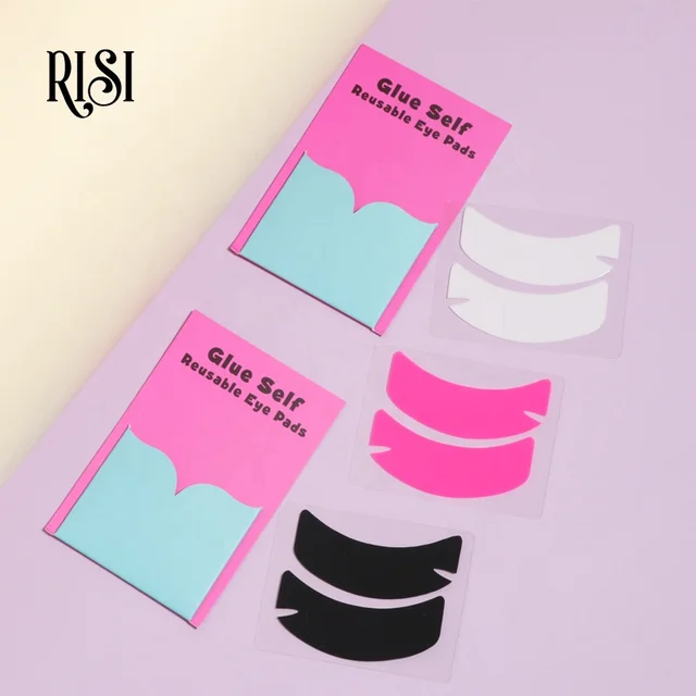 RISI Reusable Eye Pads Patches For Eyelash Extensions Glue Self Eyepads Lash Lift Silicone Under Eye Gel Pad