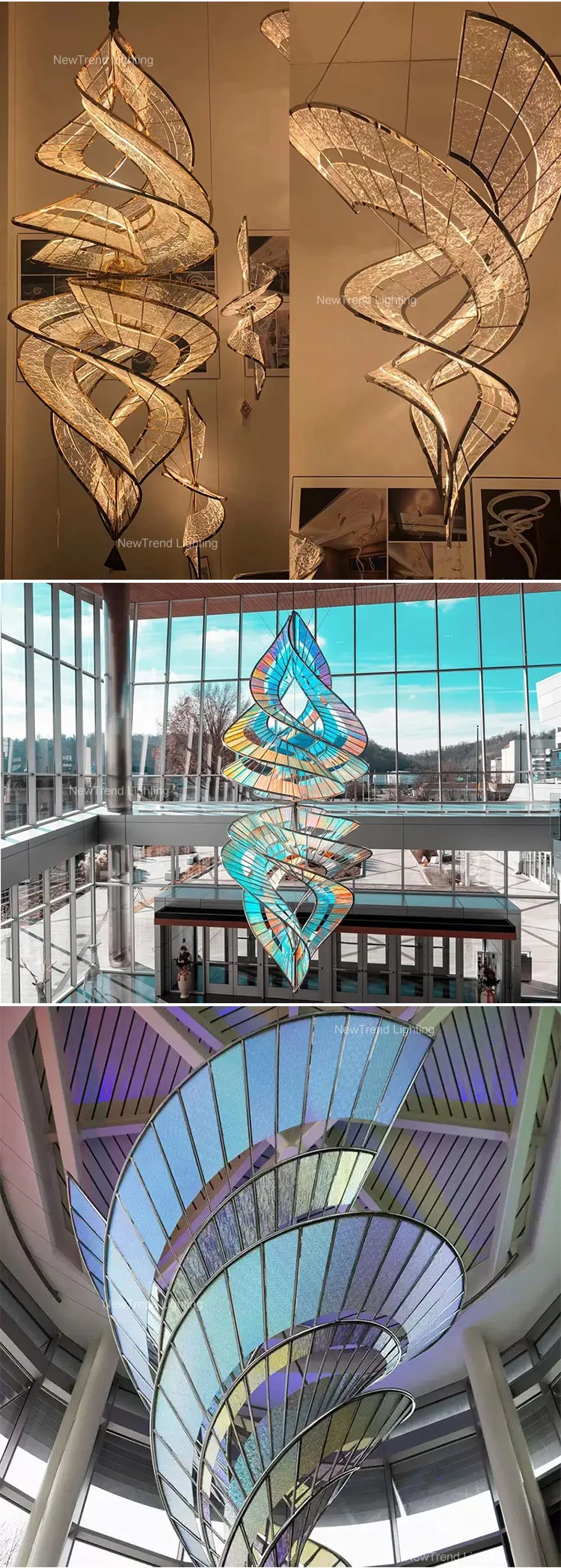 CPL-326 Luxury Style Custom Indoor Decoration Hotel Villa Hall Staircase Led Chandelier Light manufacture