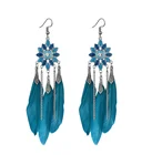 Earrings Newest Design Hot Selling Women's Beaded Feather Earrings Classic Chain Earrings