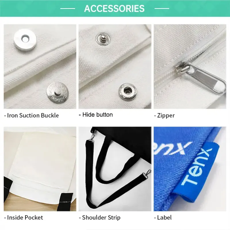 Wholesale Custom Printed Logo Fashion Canvas Tote Bag Reusable White Cotton Ribbon Long Rope Eco-Friendly Affordable factory