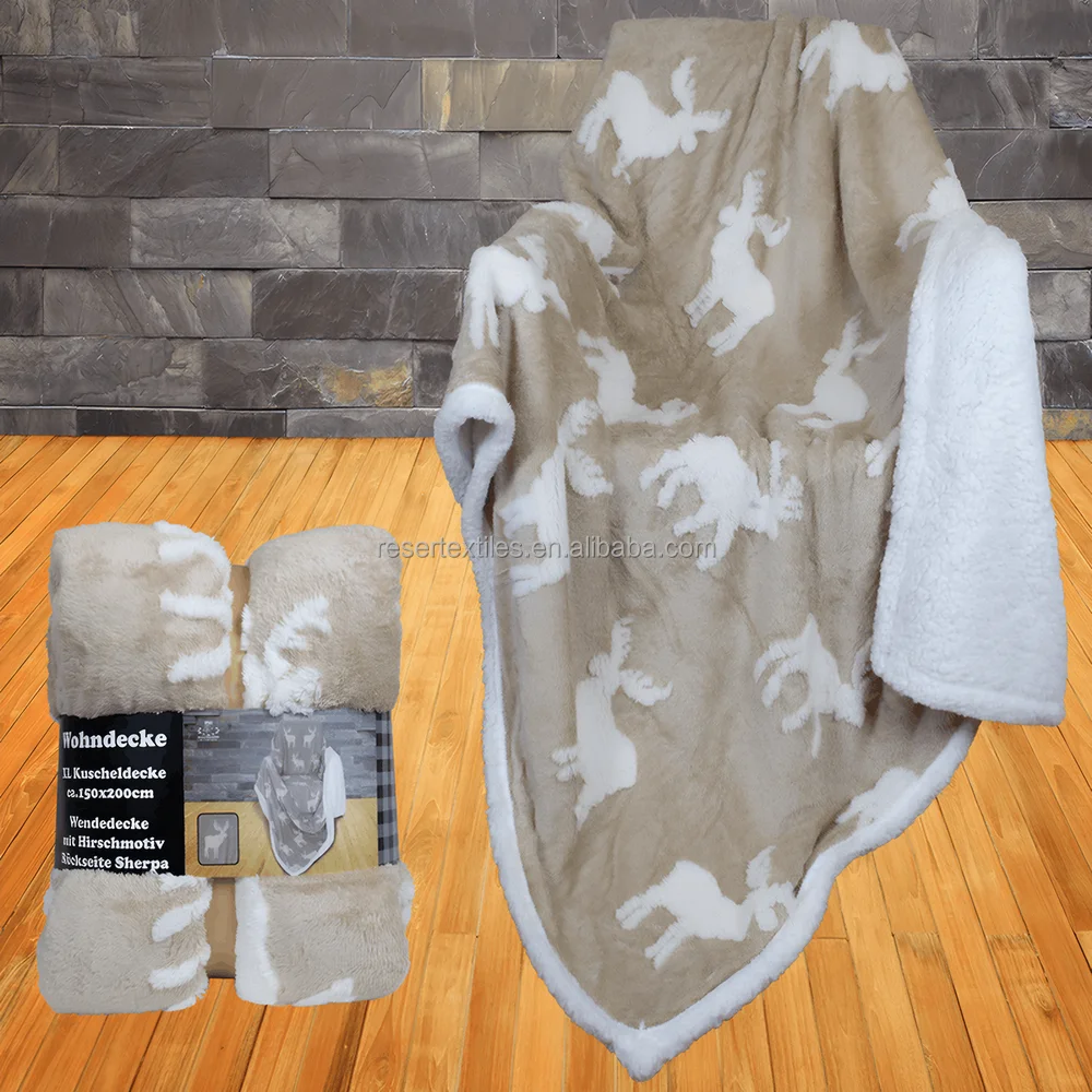 Wholesale Custom Luxury Warm Comfortable Plush Blankets Ultra Soft Sherpa Fleece Throw Blanket for Winter Christmas