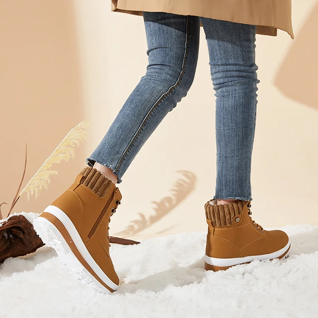 NR Boots Snow Boots Adult Winter Shoes Midi Rubber China Factory Makes Lined Warm Outdoor GENUINE Leather Sheepskin for Women