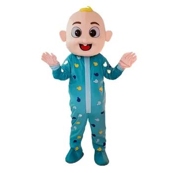 MOQ 1PCS JJ Blue Baby Mascot Costume Plush and EVA for Adults and Kids for Cosplay Halloween or Christmas Parties