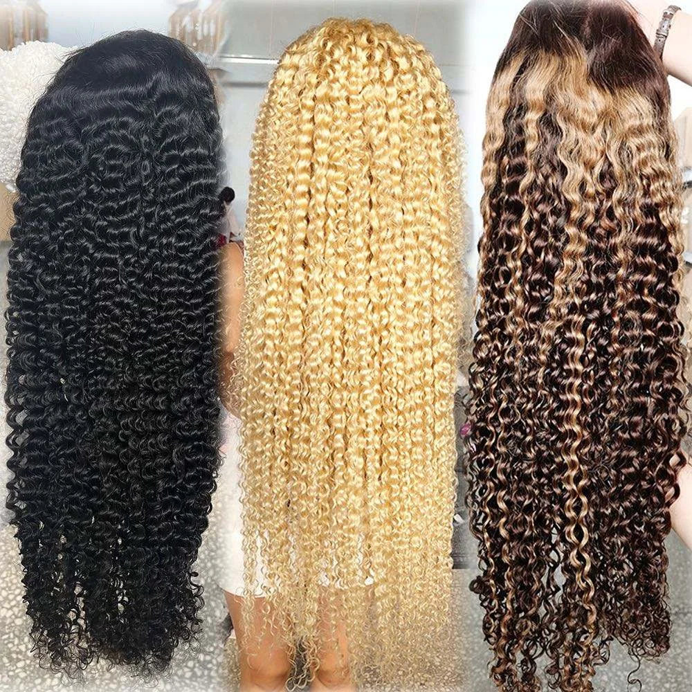 Fuxin Transparent Lace Frontal Wigs Raw Indian Human Hair Lace Wigs Virgin Cuticle Aligned Deep wave Full Lace Front Wig