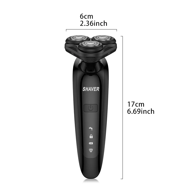 Three-Blade Stainless Steel Rotary Electric Shaver Waterproof Blade with TYPE-C Charging Floating Design for Household RV Use factory