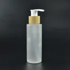 100ml 150ml Bottle Glass Cosmetic Packaging 100ml 150ml Bamboo Lotion Bottle Frosted Glass Bottle With Bamboo Pump