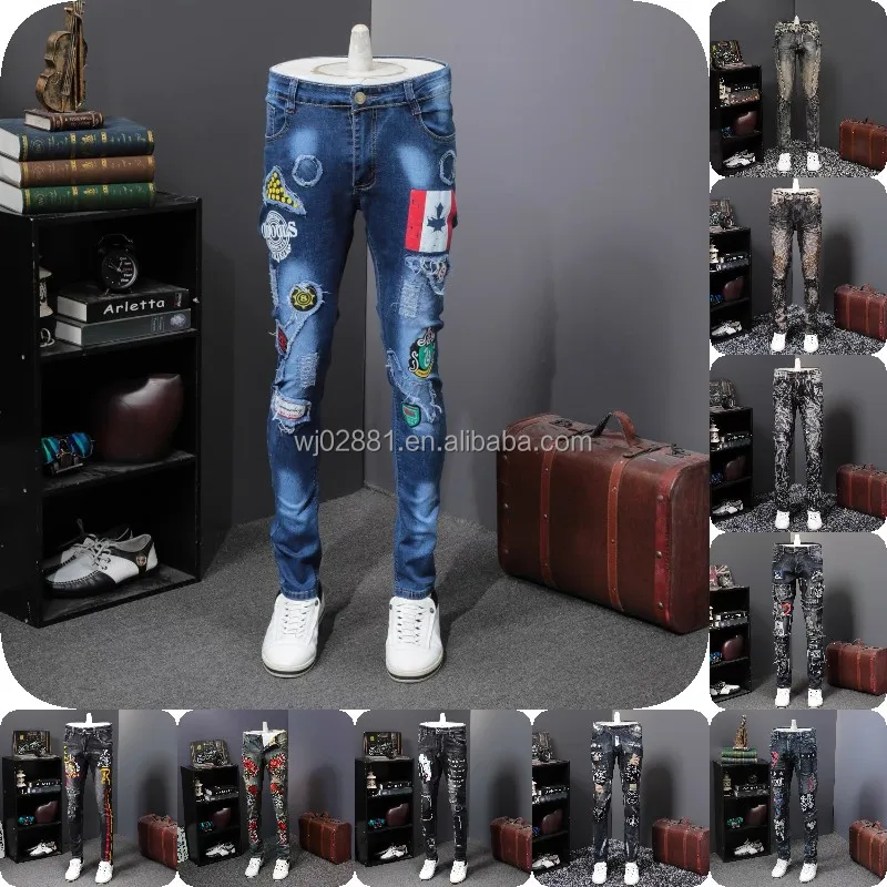 Wholesale  of New Fashion Jeans Customized Slim Fit Denim Men's Tights