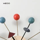 Nordic Minimalist Style Design Log Colorful Ball Creative Wall Hanging Decorative Wall Clock