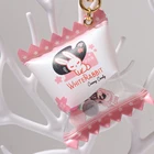 Candy Transparent Wholesale Cheap OEM Logo Custom Candy Bag Acrylic Keychain Transparent Charm Anime