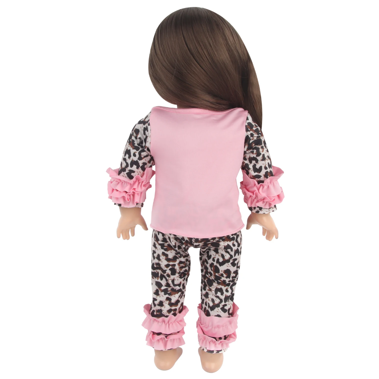 New Arrival 18 inch American Doll Leopard print pink pajamas Girl  Doll Clothes
