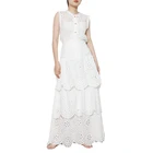 Skirts ONEINALL O Neck Sleeveless Tops High Waist Maxi Skirts Female Summer Sets Female