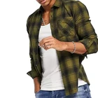 Shirt Shirts Custom Light Weight Men Shirt Cotton Long Sleeve Autumn Flannel Shirt Plaid Men Shirt