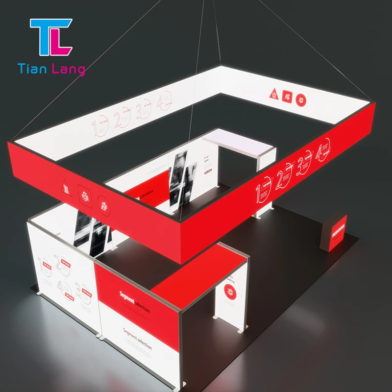 product aluminum portable customized hanging ceiling light box exhibition booth seg frame trade show display-9