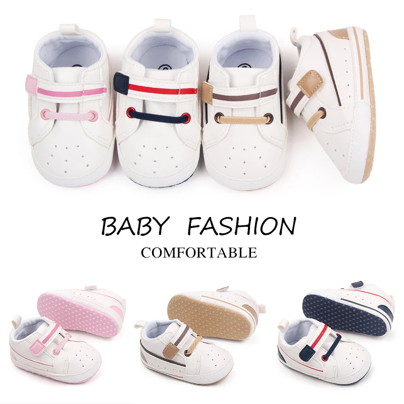 0-1 Year Old Baby Shoes White PU Leather Sports Baby Shoes Leisure Toddler Shoes Spring and Autumn supplier