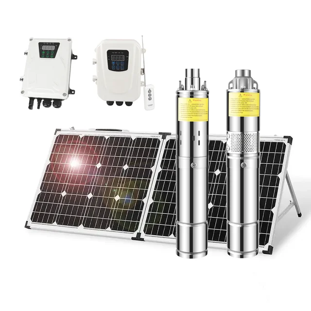 1hp solar submersible pump price borehole solar water pump system 48V