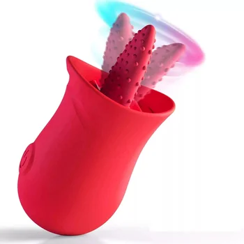Hot 3 Colors Adult Female Toy Multi Oral Licking Clitoris Vagina Stimulator Rose Tongue Sucking Vibrator Sex Toy for Women