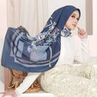 Scarf Scarf Hijab Custom Digital Printed Pearl Elegant Fashion Chiffon Scarf Malaysia Muslim Women Hijab