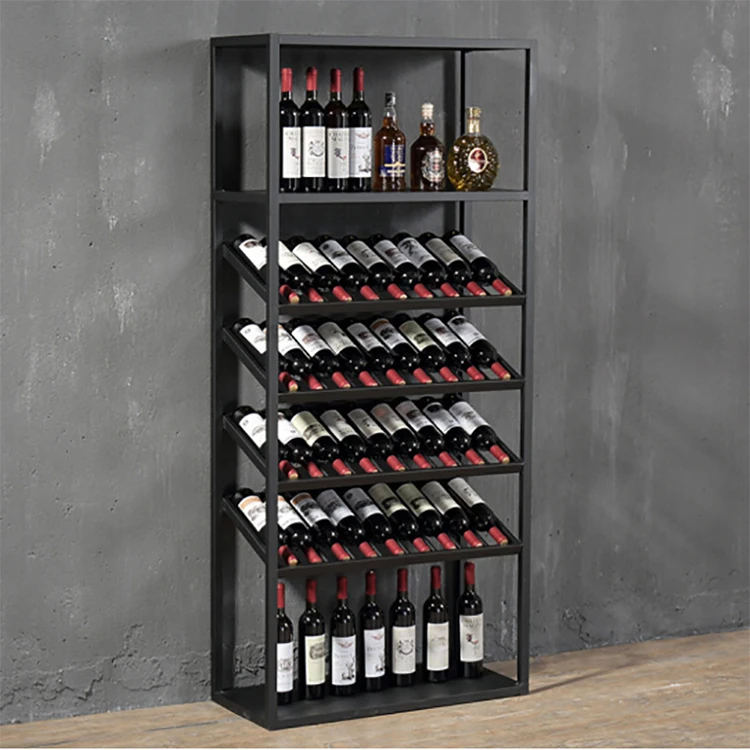 Bulk Wholesale Stand Metal Large Tall Metal Slant Wine Bottle Rack Shelf