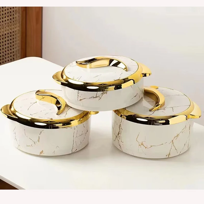 3 Pcs/Set Home Use Insulated Stainless Steel Hot Pot Food Warmers Casserole Container Pots and Pans 2