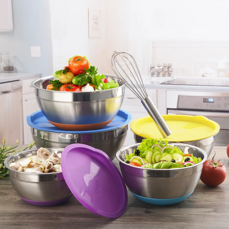 Кухонная Миска Из Нержавеющей Стали С Крышкой - Buy Кухонные Миски Из ...