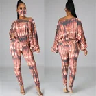 Womens Women 2 Piece Sets Tie Dye Cozy Outfits Sportswear Long Sleeve Plus Size Womens Clothing 2 Piece Sets