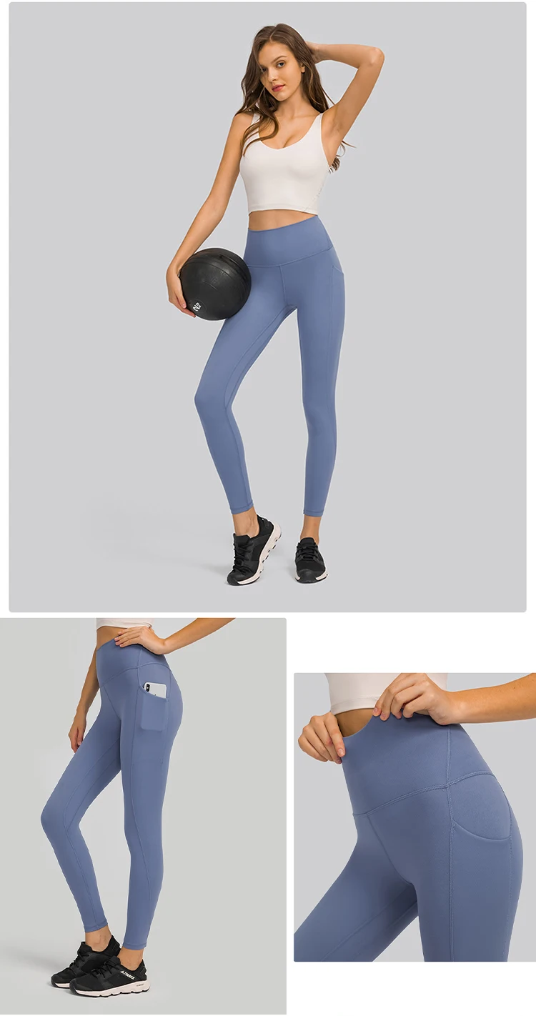 Dl Lulu Naked Sensation Yoga Leggings With Drop In Pocket Buttery