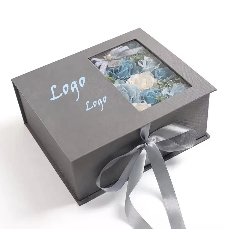 wholesale customized foldable packaging paper gift box pvc clear