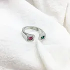 Red Ring Rings Dainty Enamel Gold Silver Plated Stainless Steel Crystal Red Diamond Ring Opening Rings For Woman Lady