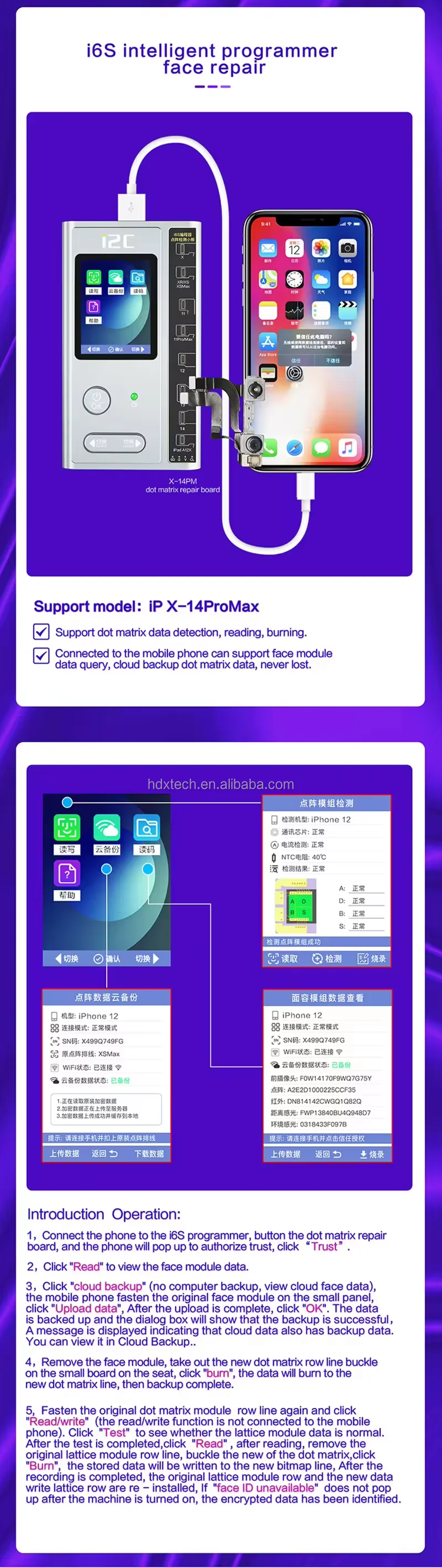 i2c i6s intelligent programmer for iphone 6-14 pro