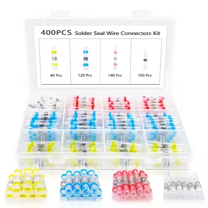 Electrical Insulated Waterproof Automotive Boat Marine Butt Heat Shrink Solder Seal Sleeve Splice Wire Connectors Terminals Kit manufacture