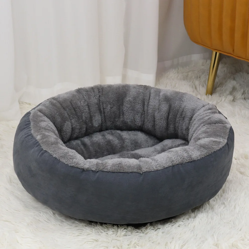 product hot selling wholesale plush suede fleece anti slip silica dot bottom eco friendly fleece donut dog bed-49