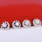 Earrings Stud Round Crystal AB Rhinestone Earrings Women Stud For Girls Engagement Party Gift