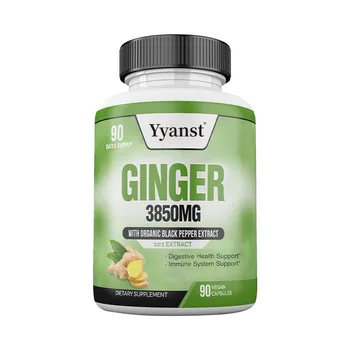 Private Label 3850 Mg Organic Ginger Root Capsules Boost Immunity Promote Digestion Boost Nutrient Absorption