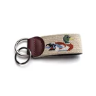 Leather Factory Custom Personalized Logo Design Fashion High Quality Leather Key Chain Needlepoint Key Fob