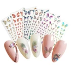 Nail Stickers 2021 Colorful Butterfly Hologram Hot Stamping Nail Art Stickers NAIL Accessory