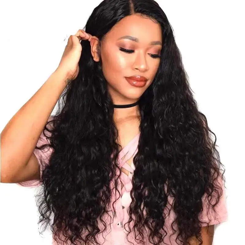 brazilian water wave 360 lace frontal wigs human hair