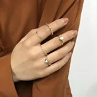 Rings Kingyee Wholesale Fashion Gold Plated Resin Finger Rings Jewelry 8 Pcs A Set