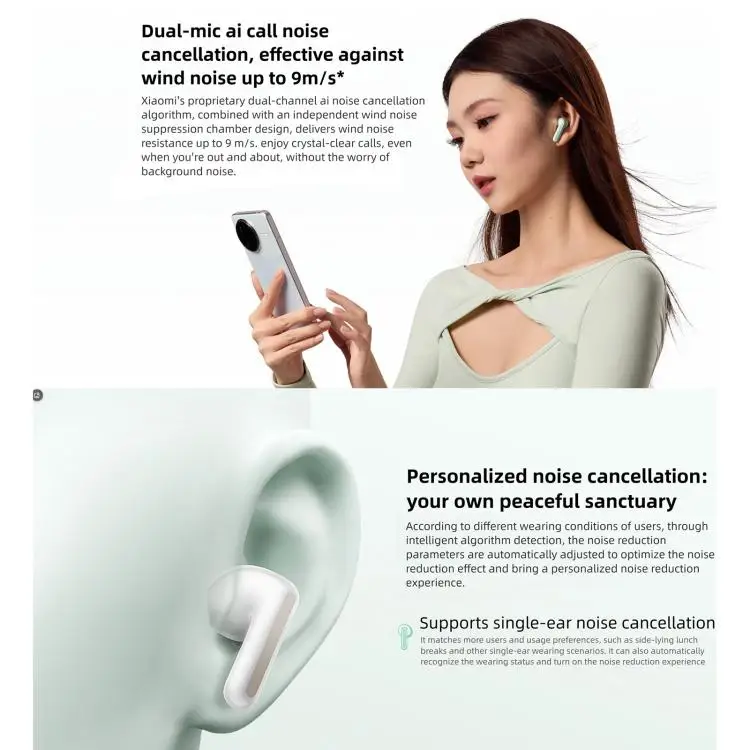 Xiaomi Headset Headphone Original REDMI Buds 7S Semi-in-Ear Active Noise Cancelling True Wireless Earphones