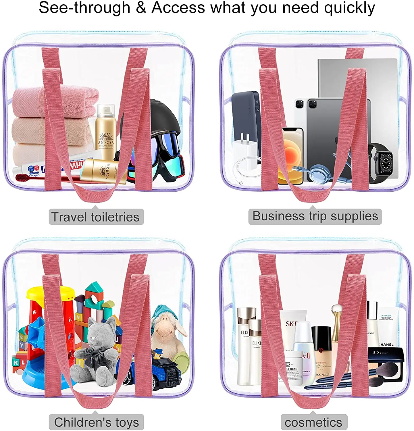 Pvc Tote Bag Clear Pvc Shopping Bag Tote Customized Transparent Shopping Bag details