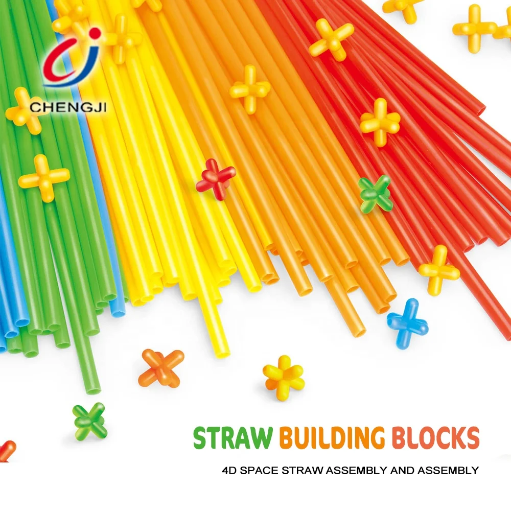 Wholesale Toy From China Diy Straw Block Set, Gifts For Kids Activity Building Blocks